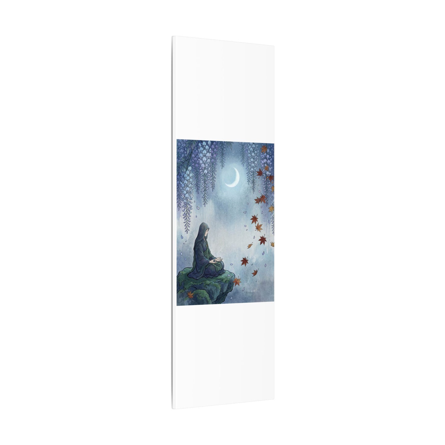 Zen Wisteria in Moonlight | Ukiyo E Inspired Canvas Art