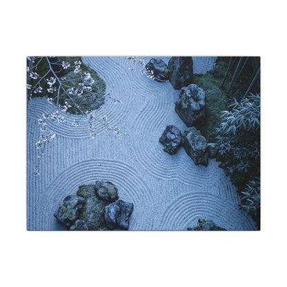 Contemplative Cherry Blossom Canvas Art - Karesansui Zen Art Print