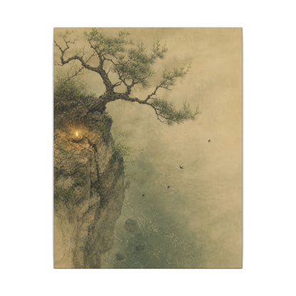 Spring Pine Tree Minimal Line Canvas Art | Earthy Decor