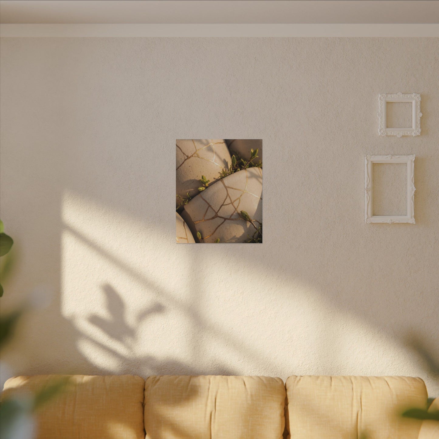 Spring Broken Pottery Gold Vein Canvas Art | Beautiful Decor