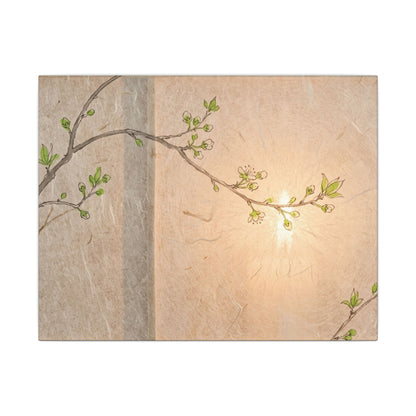 Shoji Screen Canvas Art | Spring Japandi Minimal Line Art Art Print