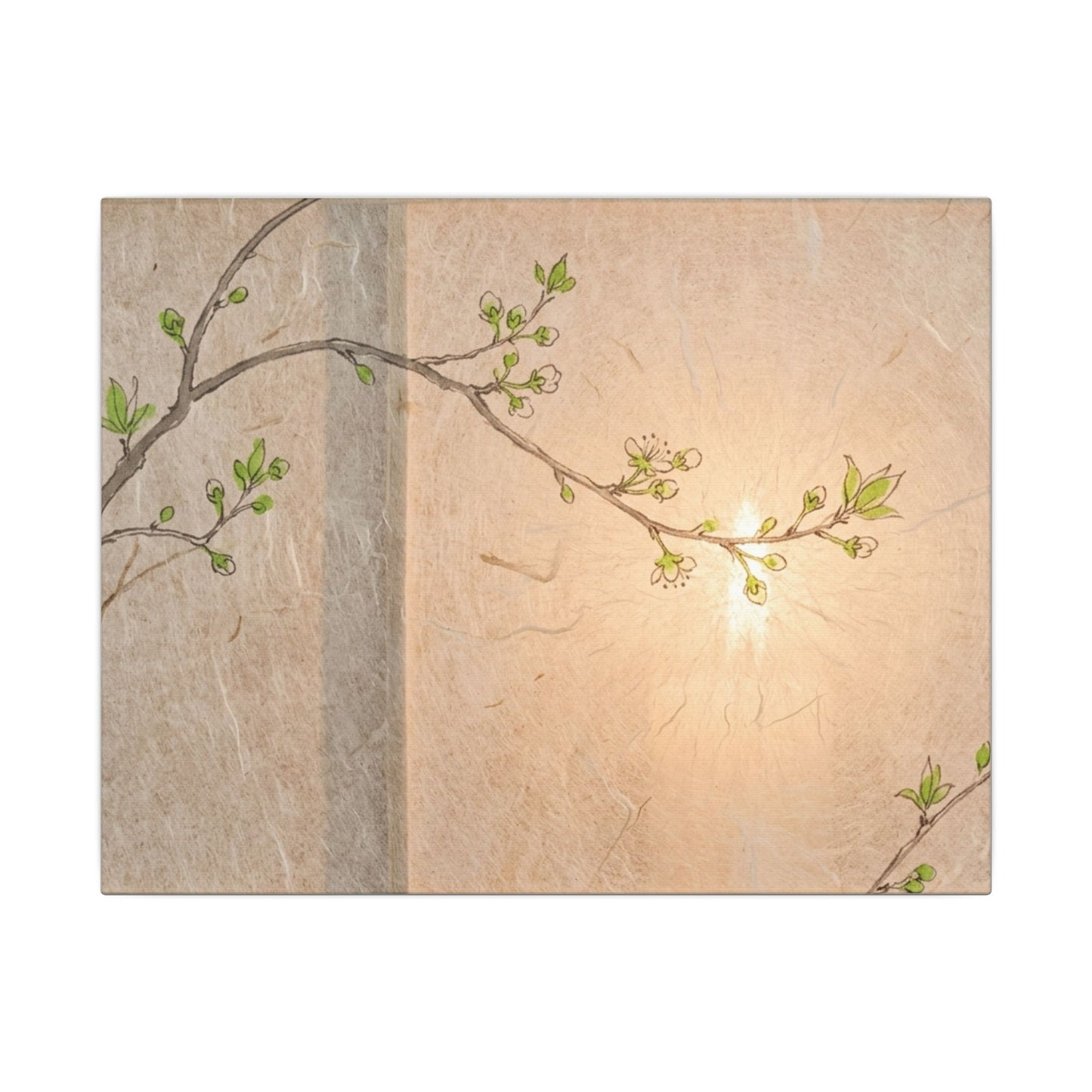 Spring Cherry Blossom Forest Whimsy Canvas Art | Rustic Decor Art Print