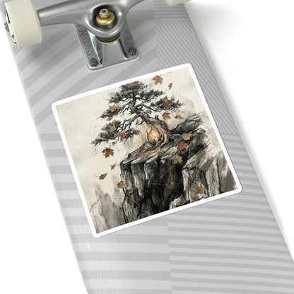 Pine Tree Sticker | Autumn Japandi Texture Art