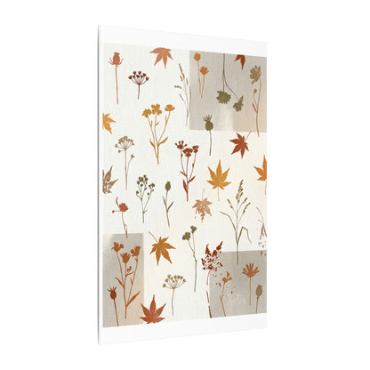 Autumn Dried Flowers Japanese Pattern Canvas Art | Elegant Decor