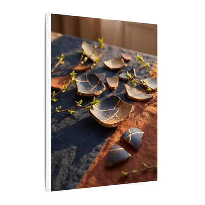 Spring Broken Pottery Gold Vein Canvas Art | Philosophical Decor