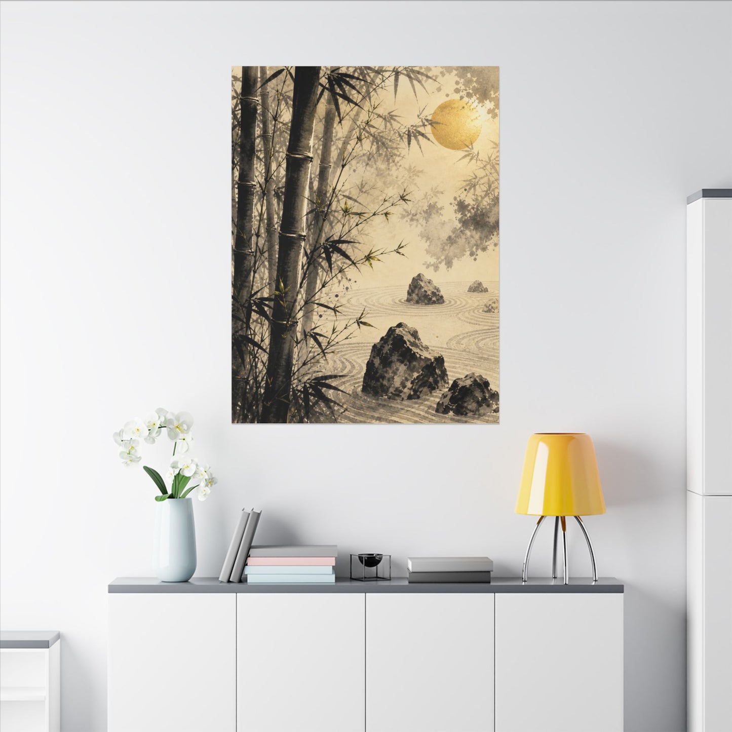 Peaceful Bamboo Grove Canvas Art - Karesansui Zen