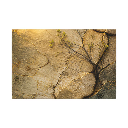 Cracked Earth Spring Canvas Art | Japandi Warm Design