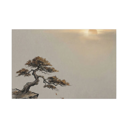 Pine Tree Canvas Art | Autumn Zen Karesansui Art Art Print