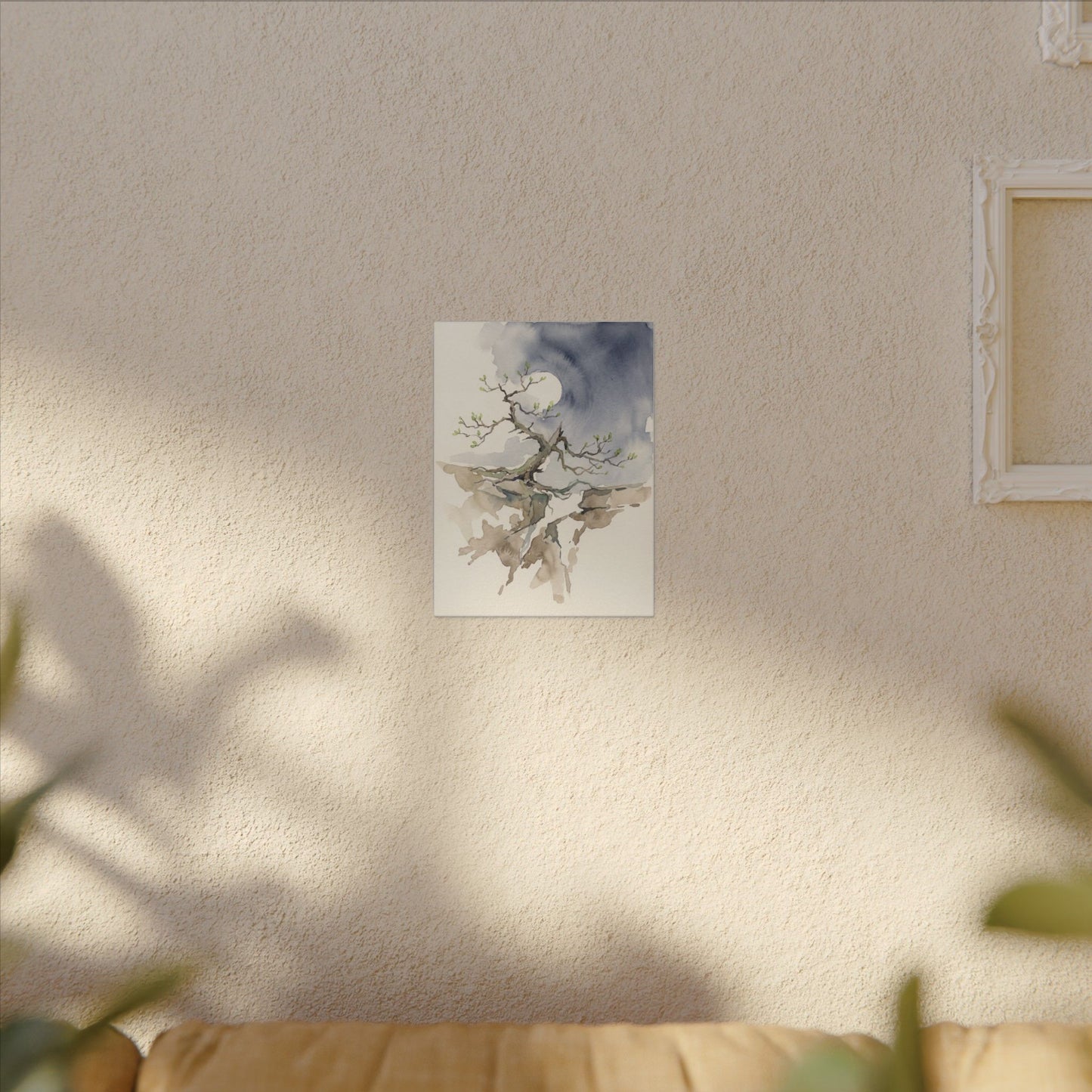 Moonlight Pine Tree Canvas Art - Japandi Ma