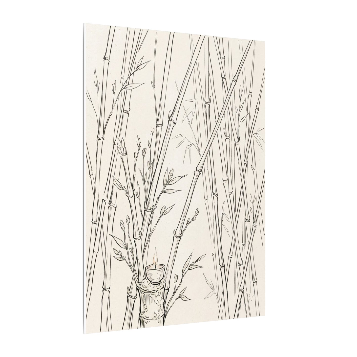 Candlelight Bamboo Grove Canvas Art - Japandi Fukinsei