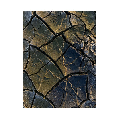Kanso Cracked Earth Wall Art Print - Dark Japandi Moody Minimal