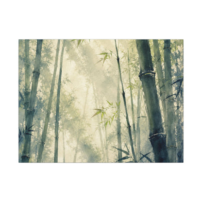 Bamboo Grove Spring Canvas Art | Zen Serene Design