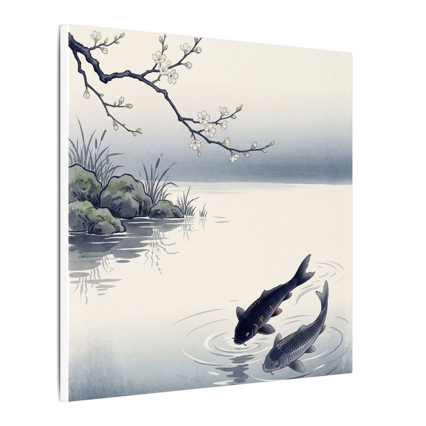 Ma Koi Pond Canvas Art - Zen Ukiyo E Inspired