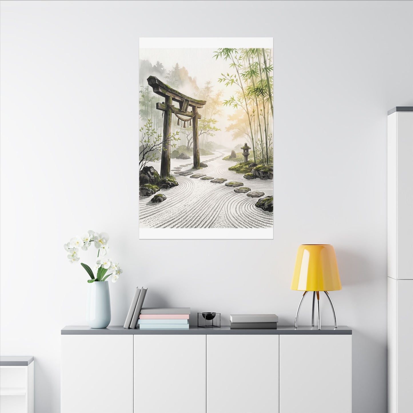 Peaceful Torii Gate Canvas Art - Karesansui Zen