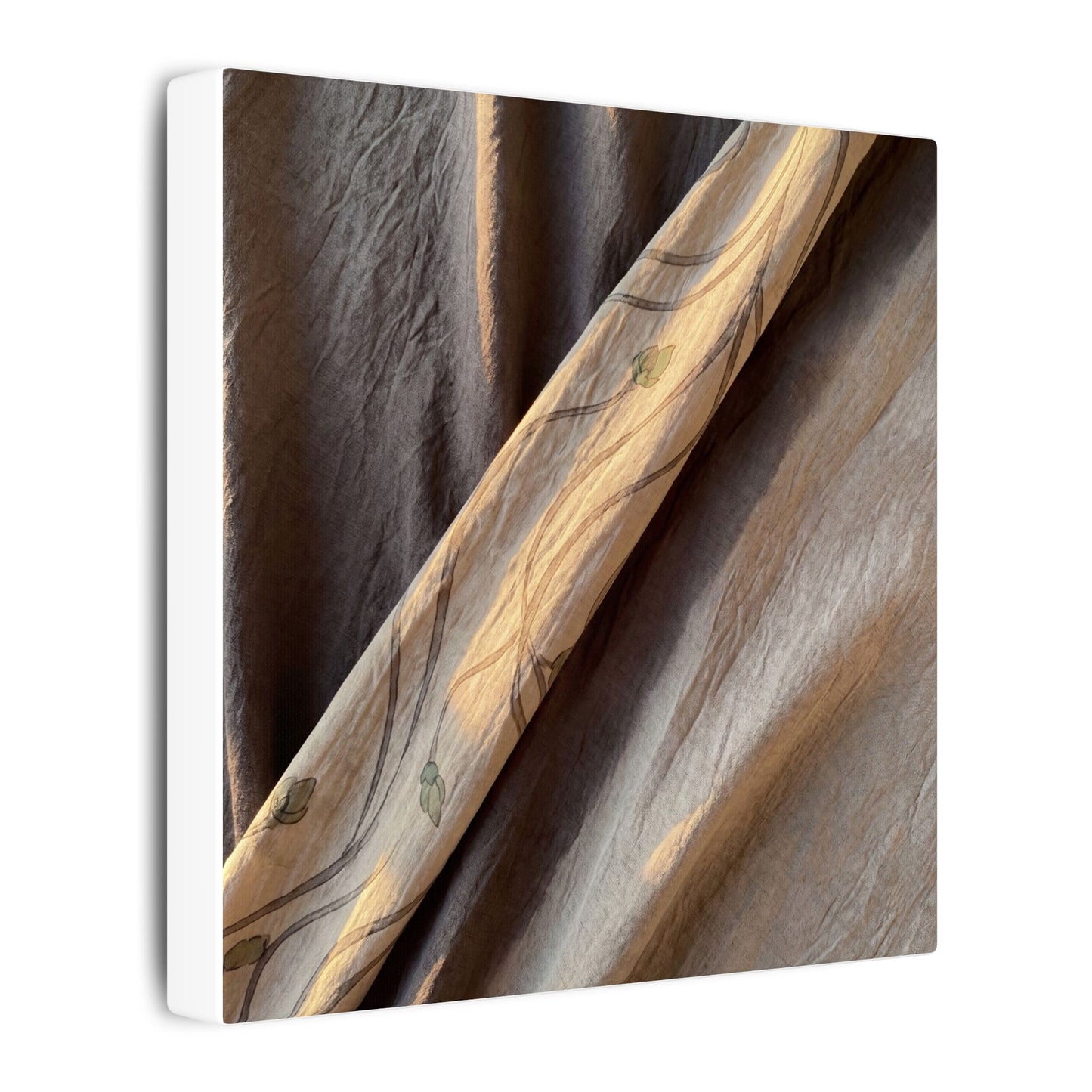 Warm Silk Drape Canvas Art - Japanese Pattern Japandi
