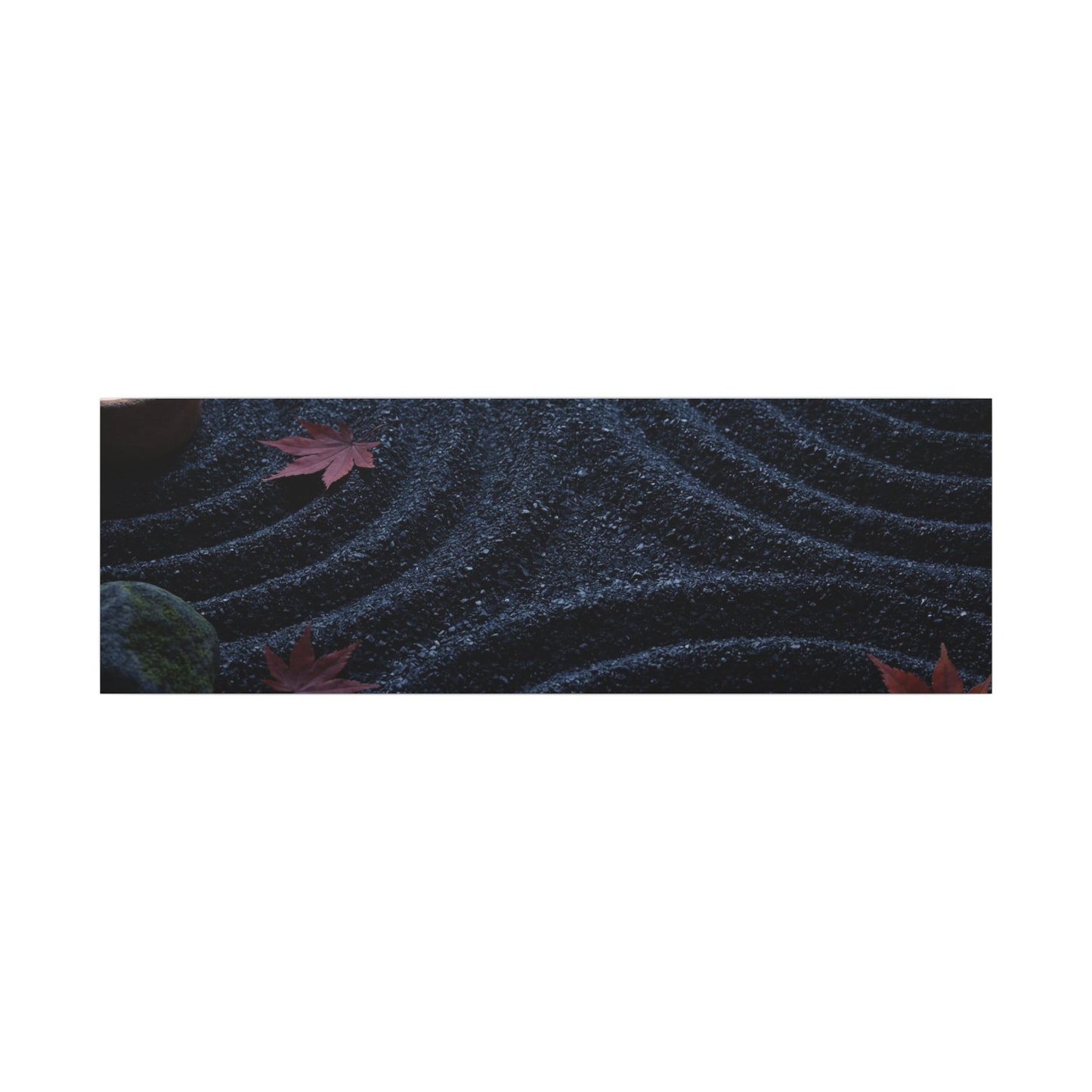 Seijaku Rock Garden Canvas Art - Dark Japandi Dark Texture