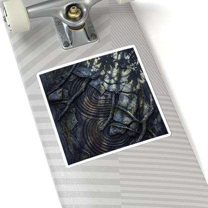 Dark Japandi Rock Garden in Dappled | Dark Texture Sticker Art Print