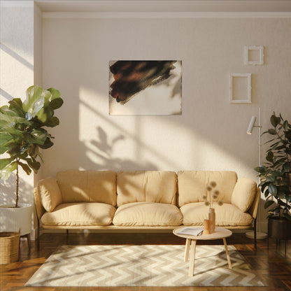 Ink Brushstroke Canvas Art | Summer Dark Japandi Moody Minimal Art