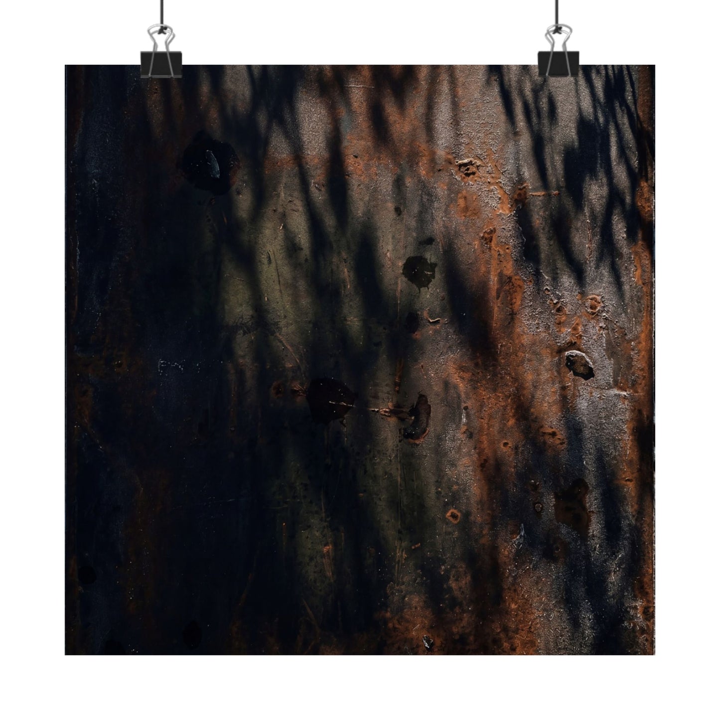 Atmospheric Rust Patina Wall Art Print - Shadow Zen Dark Japandi