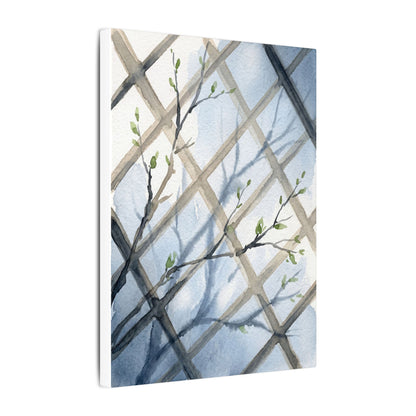 Shoji Screen Canvas Art | Spring Japandi Watercolor Art