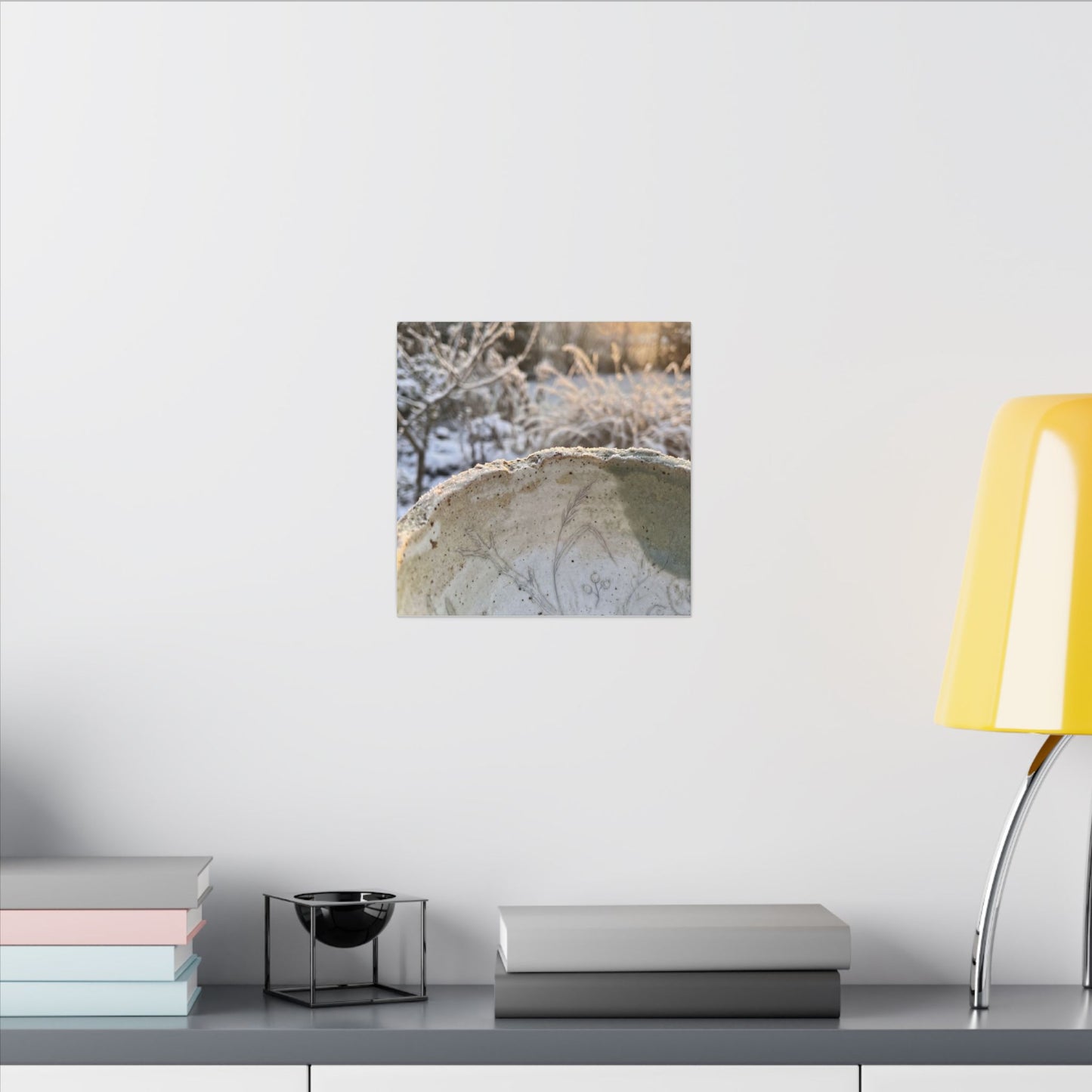 Ceramic Bowl Canvas Art | Winter Japandi Minimal Line Art