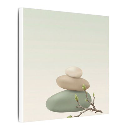 Dawn River Stones Canvas Art - Japandi Fukinsei