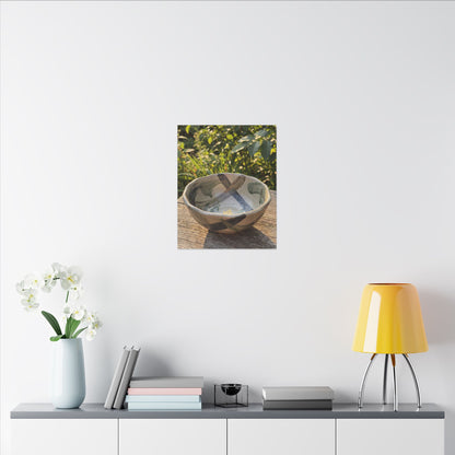 Earthy Ceramic Bowl Canvas Art - Japanese Pattern Japandi