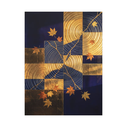 Autumn Water Ripple Crackle Gold Canvas Art | Artful Decor