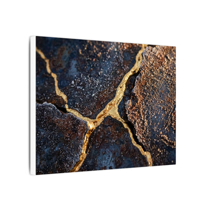 Winter Rust Patina Gold Vein Canvas Art | Resilient Decor