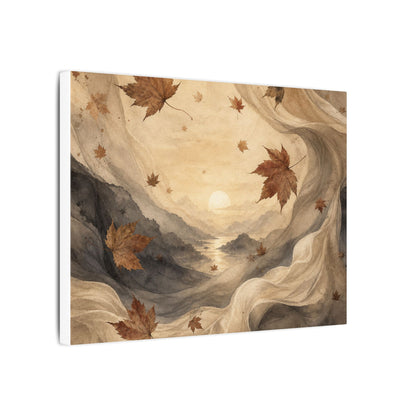 Autumn Silk Drape Watercolor Canvas Art | Earthy Decor