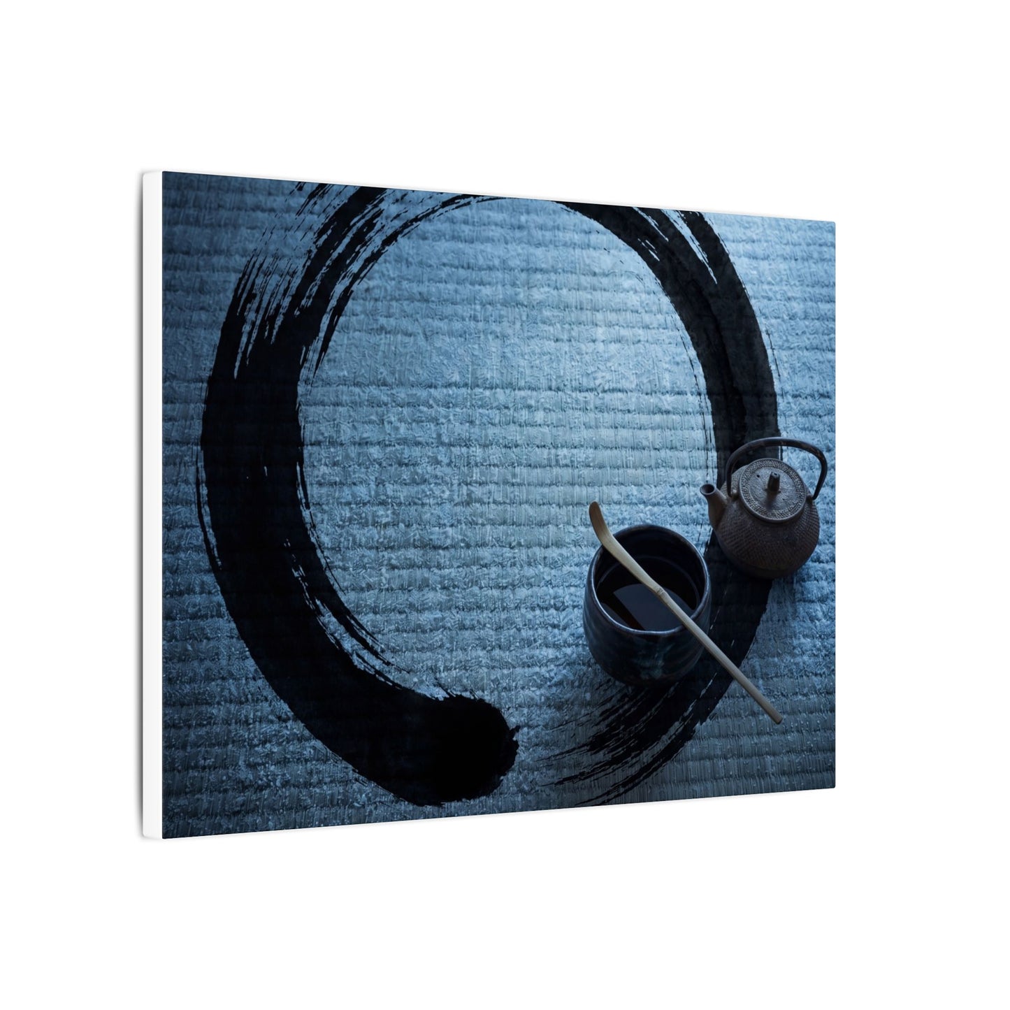 Winter Tea Ceremony Enso Canvas Art | Peaceful Decor