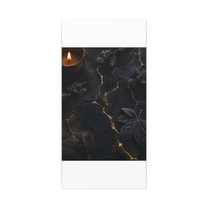 Candlelight Cracked Earth Canvas Art - Dark Japandi Ma