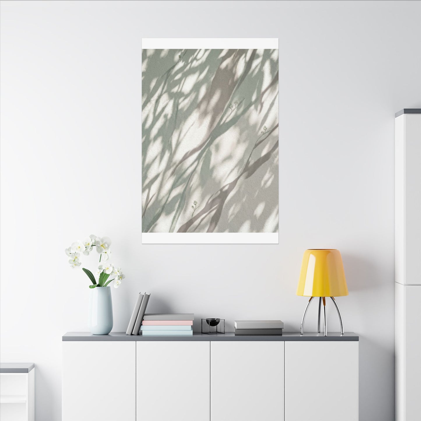 Japandi Shadow Play in Dappled | Japanese Pattern Canvas Art