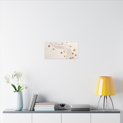 Japandi Silk Drape in Dawn | Minimal Line Canvas Art