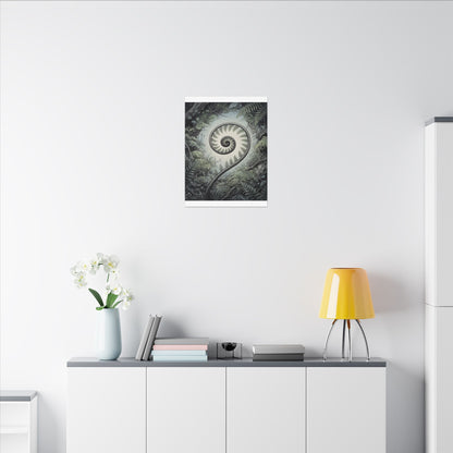 Zen Fern Unfurling in Dawn | Ukiyo E Inspired Canvas Art
