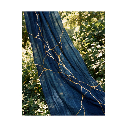 Silk Drape Wall Art Print | Summer Kintsugi Gold Repair Art