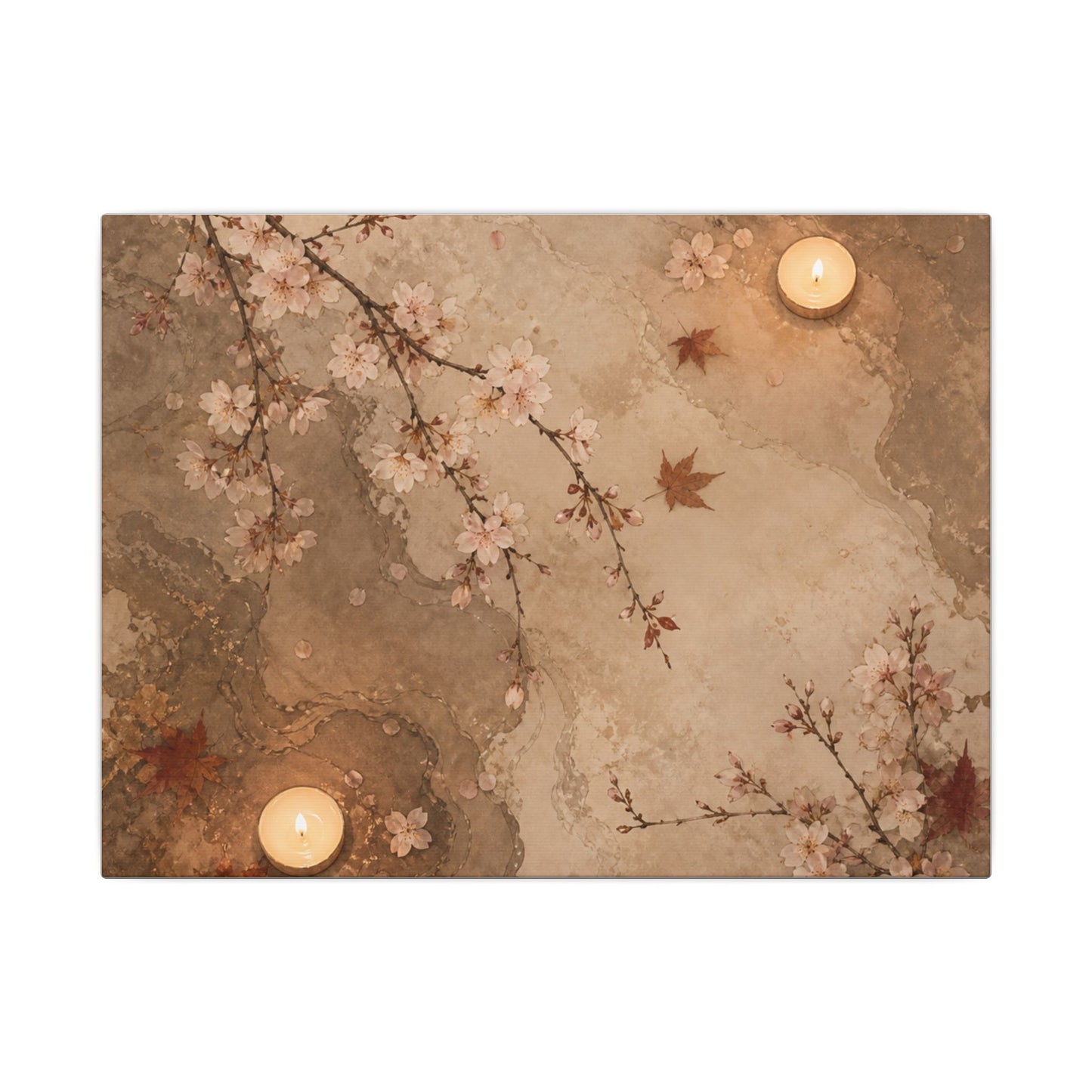 Cherry Blossom Canvas Art | Autumn Japandi Japanese Pattern Art