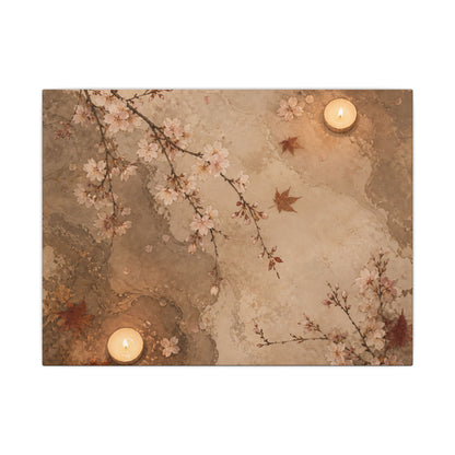 Cherry Blossom Canvas Art | Autumn Japandi Japanese Pattern Art