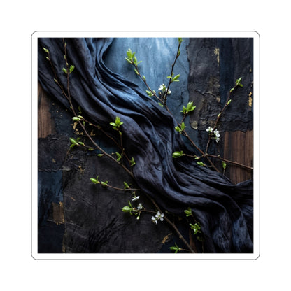 Spring Silk Drape Dark Texture Sticker | Luxurious Decor Art Print