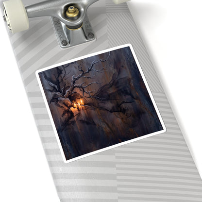 Dark Japandi Rust Patina in Candlelight | Charcoal Ink Sticker Art Print
