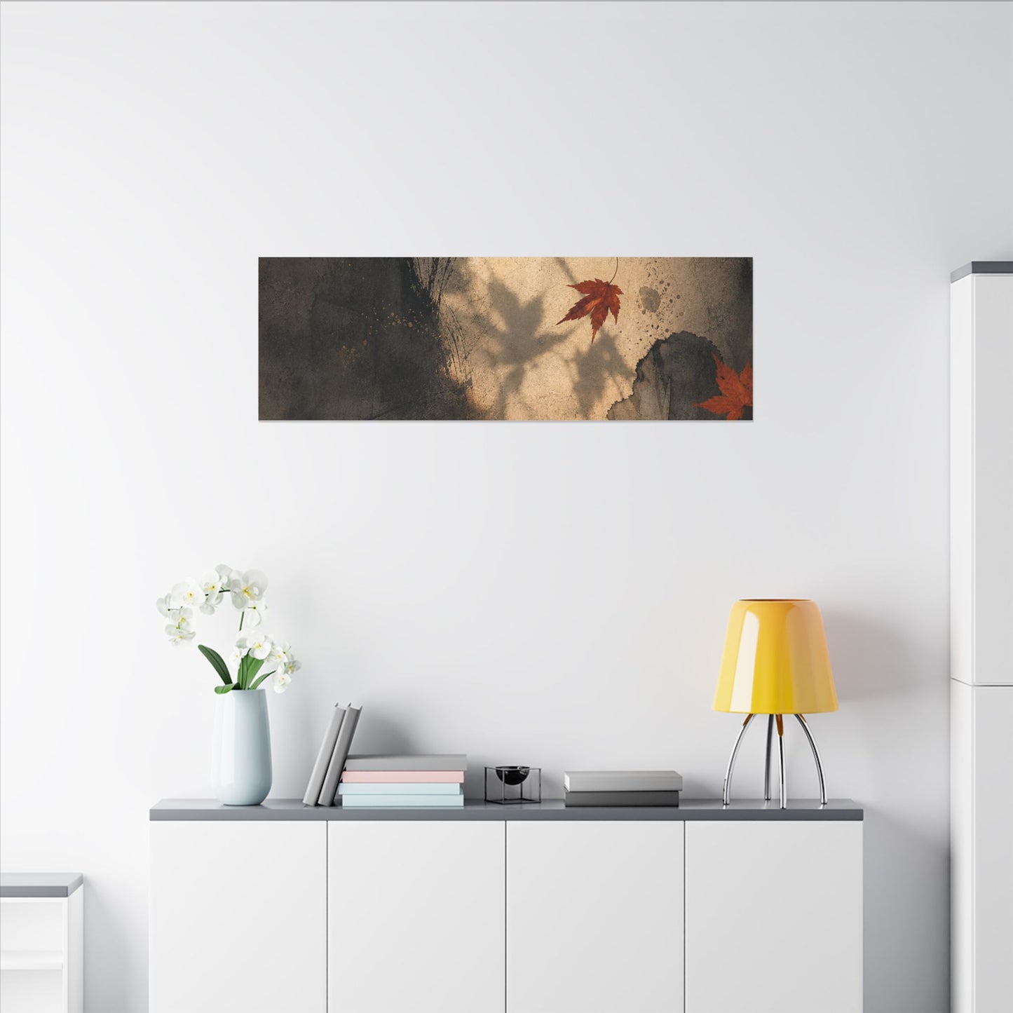 Shadow Play Texture Canvas Art | Neutral Japandi Art