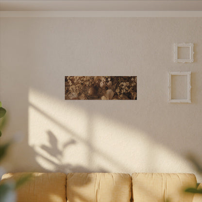 Spring Dried Flowers Japanese Pattern Canvas Art | Earthy Decor
