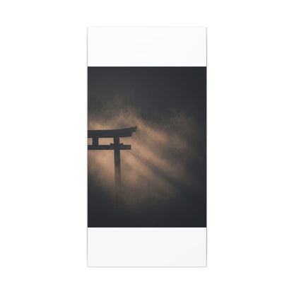 Torii Gate Shadow Zen Canvas Art | Bold Dark Japandi Art