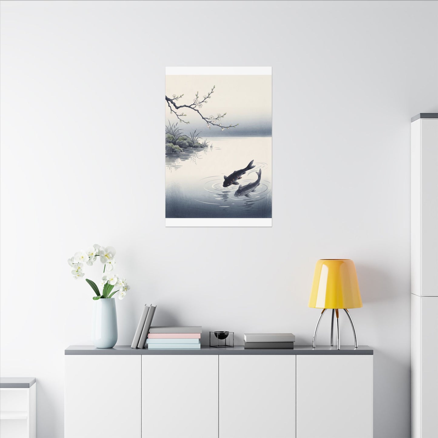 Ma Koi Pond Canvas Art - Zen Ukiyo E Inspired