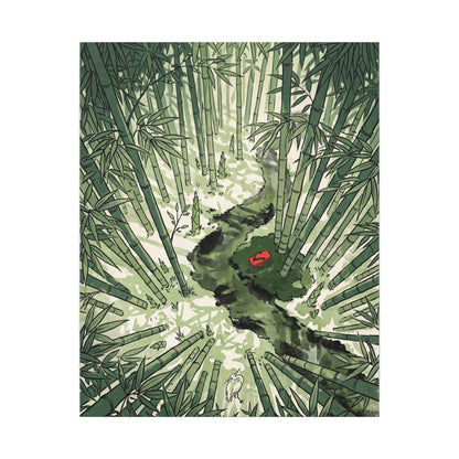 Peaceful Bamboo Grove Canvas Art - Ukiyo E Inspired Zen
