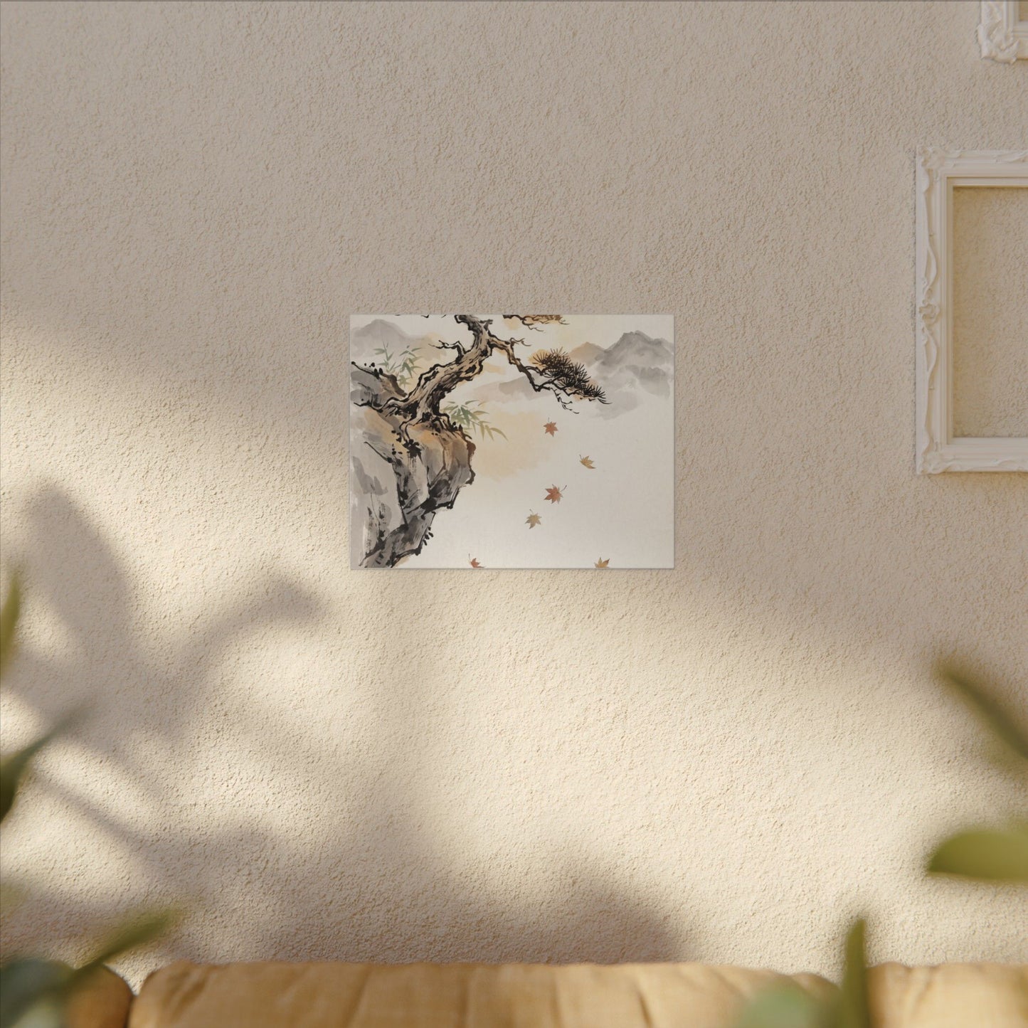 Peaceful Pine Tree Canvas Art - Sumi E Zen