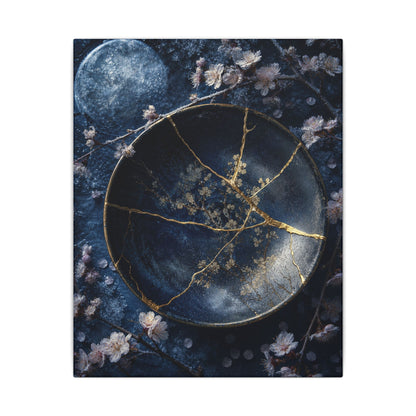 Cherry Blossom Winter Canvas Art | Kintsugi Philosophical Design