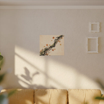 Ink Brushstroke Autumn Canvas Art | Zen Calm Design