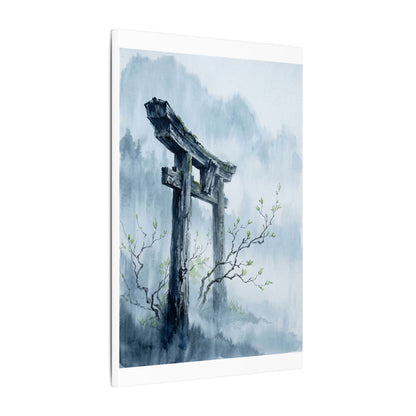 Torii Gate Canvas Art | Spring Zen Sumi E Art