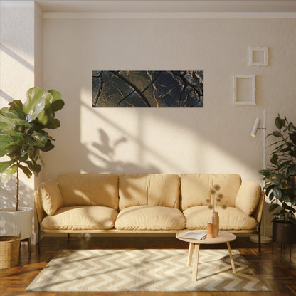 Winter Cracked Earth Moody Minimal Canvas Art | Atmospheric Decor